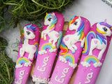 Set tacâmuri personalizate Unicorn | variantă curcubeu - Tinna Handmade