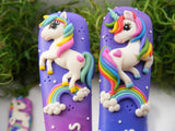 Set tacâmuri personalizate Unicorn | variantă curcubeu - Tinna Handmade